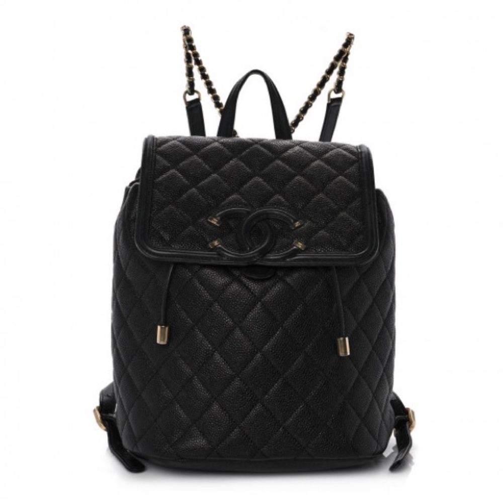 CHANEL
Caviar Quilted Filigree Backpack Black